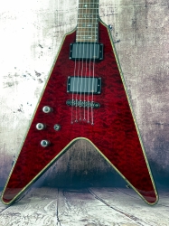 Schecter Hellraiser V-1 BCH  Left Hand Black Cherry + Epiphone Koffer